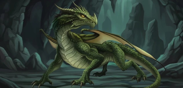 The Great Dragon resting in its cavern